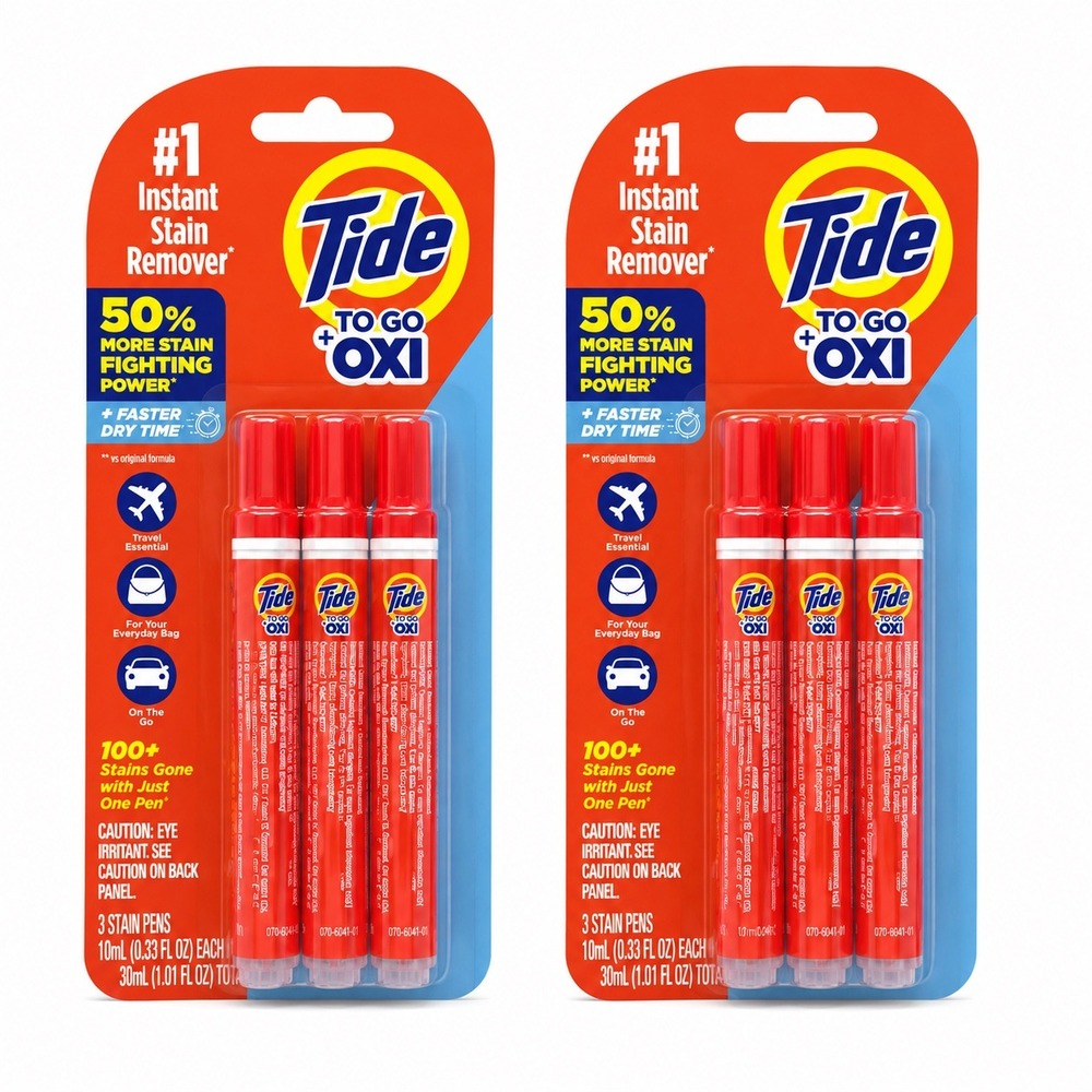 Tide To Go + Oxi Instant Stain Remover Pens 2 Packs laundry home kitchen product